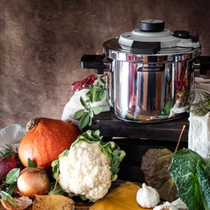 Barazzoni Facile Dual System 4,5L 22cm Inox Pentola a Pressione Meccanismo a Ganascia 4 Valvole 2 Pressioni Fondo Triplen