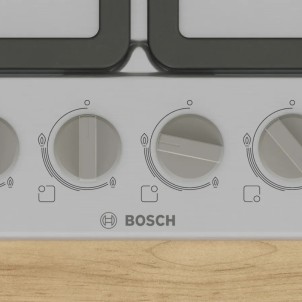 Bosch PGP6B5K90 Inox Piano Cottura Gas 60cm Comandi Frontali Sicurezza Fuochi Griglie Ghisa Serie4