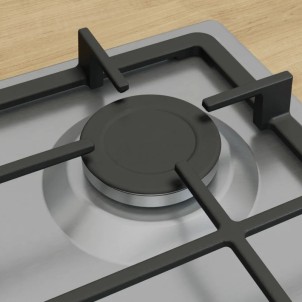 Bosch PGP6B5K90 Inox Piano Cottura Gas 60cm Comandi Frontali Sicurezza Fuochi Griglie Ghisa Serie4