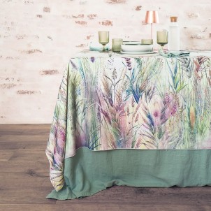 Maison Sucrée Tovaglia Korin Verdi Speziati 155x225 Tessuto AntiMacchia NoStiro