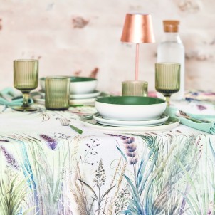 Maison Sucrée Tovaglia Korin Verdi Speziati 155x225 Tessuto AntiMacchia NoStiro