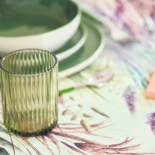 Maison Sucrée Tovaglia Korin Verdi Speziati 155x225 Tessuto AntiMacchia NoStiro