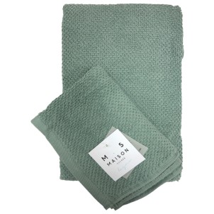 Maison Sucrée Asciugamani Viso e Ospite Pepe var.27 Eucalipto Spugna 100% Cotone