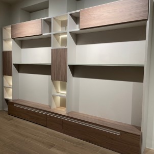 Favero Libreria Cashmere Contenitori Ribalta Noce Malizia Mensole Verde Kaki 2x Ante Kerala L390 x A254