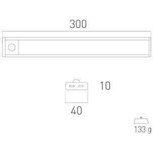 Century ZIP-023040 Zippy Silver 30cm Lampada Magnetica Ricaricabile SensoreMovimento Dimmer Led 2,5W 170lm 4000K