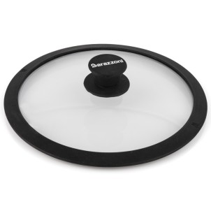 Barazzoni Coperchio Vetro Temperato 20cm Bordo Silicone Pomolo Atermico Doppio Sfiato Vapore nel Bordo