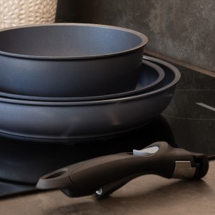Barazzoni Keramos Facile Padella 1,1L 20cm Ceramica Alluminio Manico Staccabile Optional Funziona su Gas Elettrico Induzione