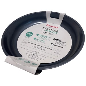 Barazzoni Keramos Facile Padella 2,6L 28cm Ceramica Alluminio Manico Staccabile Optional Funziona su Gas Elettrico Induzione