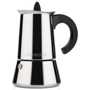 Barazzoni Caffettiera Inox 2 Tazze Diametro 8,5cm per Piani Induzione Gas Elettrico