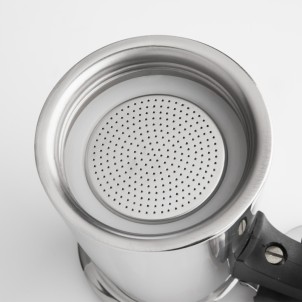 Barazzoni Caffettiera Inox 6 Tazze 3 con Riduttore Diametro 11,3cm per Piani Induzione Gas Elettrico