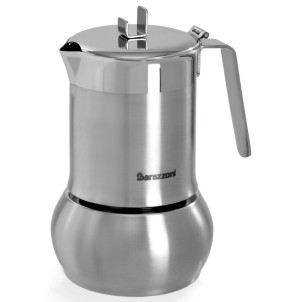 Barazzoni CaffeTummy Inox 4 Tazze 2 con Riduttore Diametro 10,4cm per Piani Induzione Gas Elettrico