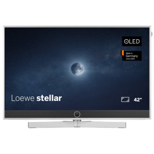 Loewe Stellar 42 DR+ Alu+Concrete TV 42" OLED MLA META 4K Smart os8 Vidaa SL8 SSD 1TB 2Tuner MagicLight Base Girevole