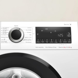 Bosch WNG25400IT Lavasciuga 10,5/6Kg 1400giri AutoDry Vapore IronAssist Wave EcoSilence AntiMacchie:4 Serie6