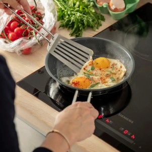 Eva Solo Padella 28cm Laser Titanium Inox Riciclato 90% Slip-Let Antiaderente x Gas Elettrico Induzione Forno