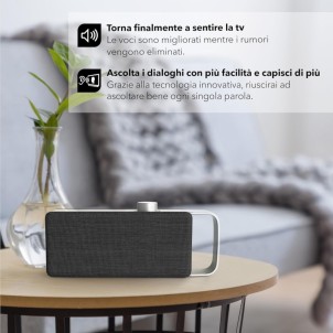 Faller Oskar Grey Amplificatore Vocale per TV Ingressi Ottico Line Uscita Cuffia Ricaricabile