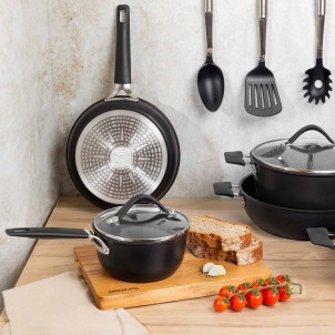 Barazzoni 33 Carati SaltaPasta Wok 28cm 3,7L Alluminio Rivestitimento Diamantech Gas Elettrico Induzione