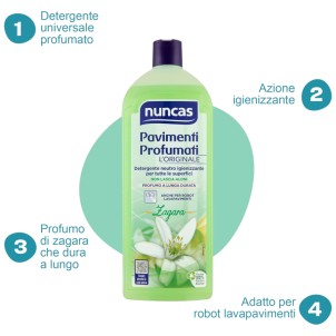 Nuncas Pavimenti Profumati Zagara 1L Detergente Neutro Azione Igienizzante