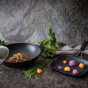 Barazzoni Bistecchiera 26x26cm Alluminio Rivestitimento Antiaderente Resistente Marmotech Gas Elettrico