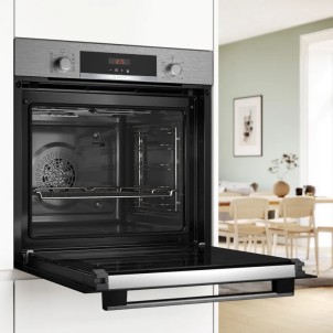 Bosch HBA574BS3 Forno Incasso Multifunzione 7 Tipi di Cottura 10 Automatici HotAir 3D Pirolitico Serie4
