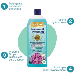 Nuncas Pavimenti Profumati Desiderio 1L Detergente Neutro Azione Igienizzante