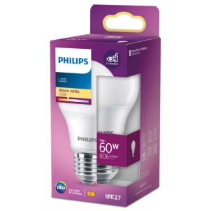 Philips LED Goccia SM E27 7W 230V 806lm 2700K Lampadina LED Equivalente 60W