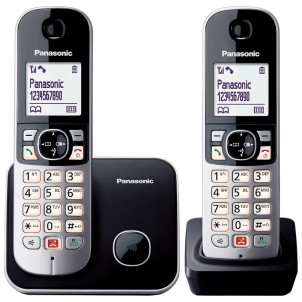 Panasonic KX-TG6852JTB Twin Black Coppia Telefoni Cordless DECT-GAP VivaVoce Display1.8" Rubrica 200 Numeri