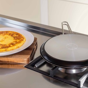 Barazzoni Girafrittata Basso 28cm Formato da 2 Padelle Alluminio Rivestitimento Antiaderente per Piani a Gas