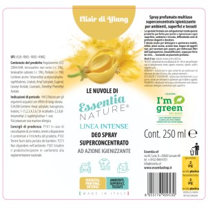 Essentia Le Nuvole Intense Elisir di Ylang 250ml Spray Igienizza Profuma Deterge Ambienti Superfici Tessuti