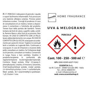 Essentia Nature Home Fragrance Luxury Uva e Melograno 250ml Diffusore Naturale di Profumi per Ambiente con Midollini