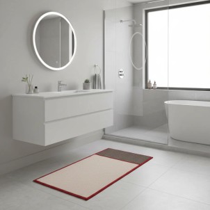 Maison Sucrée Tappeto bagno POP 50x90 var.01 Perla/Rosso Spugna 100% Cotone
