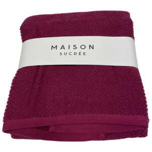 Maison Sucrée Asciugamani Viso e Ospite Pepe var.42 Prugna Spugna 100% Cotone