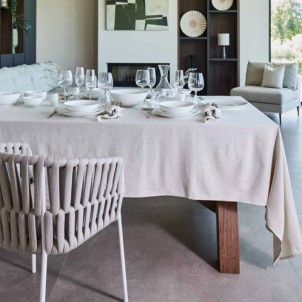 Maison Sucrée Tovaglia Vedran 155x270 Misto Lino Tessuto Fiammato NoStiro