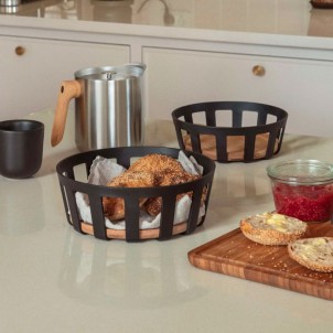Eva Solo Cestino per il Pane Grande 24,5cm Nordic Kitchen Black Bambù Carbonizzato Tools Design