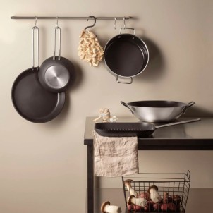 Eva Solo Wok 32cm Stainless Steel Inox Antiaderente Slip-Let Ceramica x Gas Elettrico Induzione Forno