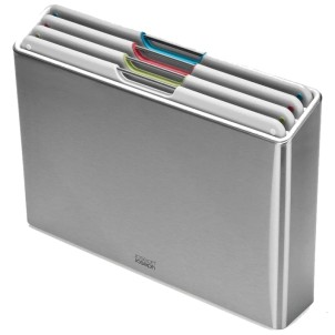 Joseph Joseph Folio Steel 4pz Light Stone Set di 4 Taglieri con Custodia in Acciaio