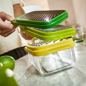Joseph Joseph Multi-Grate & Store 3-in-1 Grate Set Grattugia 3in1 con Contenitore