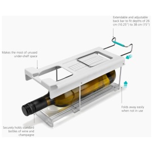 Joseph Joseph FridgeStore Bottle Holder Porta Bottiglie Pieghevole Sotto Ripiano Frigorifero