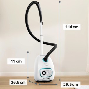 Bosch BGB41HYG1H Bianco Aspirapolvere Traino con Sacco ProHygienic Filtro UltraAllergy Spazzola Parquet