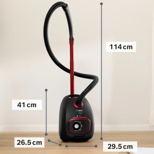 Bosch BGB41POW1 Nero Aspirapolvere Traino con Sacco ProPower Spazzola Turbo Filtro Hepa Power Control