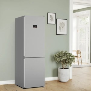 Bosch KGN367LDF Inox Look Frigorifero Combinato 186x60 NoFrost VitaFresh 0°C Inverter Display ManiglieIntegrate Serie4