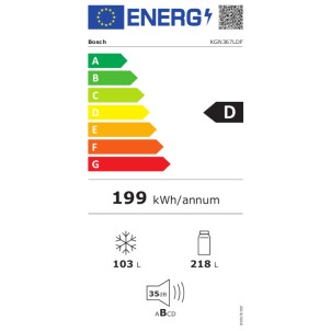 Bosch KGN367LDF Inox Look Frigorifero Combinato 186x60 NoFrost VitaFresh 0°C Inverter Display ManiglieIntegrate Serie4