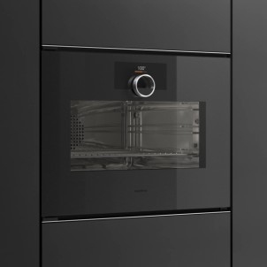 Gaggenau GS251100 Onyx Cerniera SX Forno CombiVapore 45cm Grill Vetroceramica Serbatoio Acqua per Carico e Scarico Minimalistic