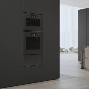 Gaggenau GS251100 Onyx Cerniera SX Forno CombiVapore 45cm Grill Vetroceramica Serbatoio Acqua per Carico e Scarico Minimalistic