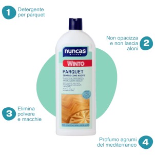Nuncas Winto Parquet 1L Detergente Delicato Senza Solventi con Sapone di Cocco