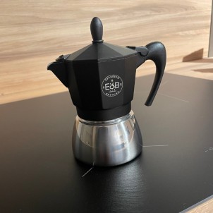 E&B Lab Moka Induction 3T Nuova Versione Moka 3 Tazze per Piani a Induzione e Gas Competition Moka Filter 