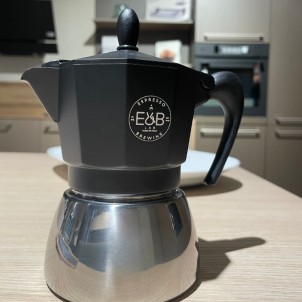E&B Lab Moka Induction 3T Nuova Versione Moka 3 Tazze per Piani a Induzione e Gas Competition Moka Filter 