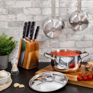 Barazzoni Chef Line Casseruola 16cm 1,5L Acciao Inox 18/10 Fondo Triplen Plus per Gas Elettrico Induzione