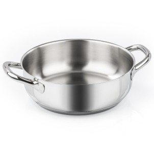 Barazzoni Chef Line Tegame 24cm 3L Acciao Inox 18/10 Fondo Triplen Plus per Gas Elettrico Induzione