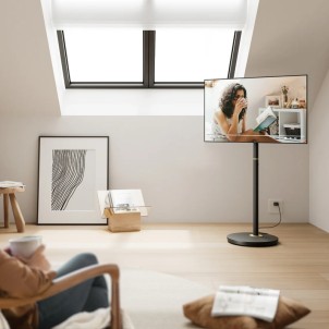 Fitueyes Master V2 FT48 Black Supporto da Terra con Ruote per TV 24"-48" Max 20Kg Vesa 75x75-200x200