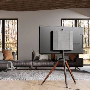 Fitueyes Picasso FT65 Walnut Supporto da Terra per TV 32"-65" Max 35Kg Vesa 200x100-400x400